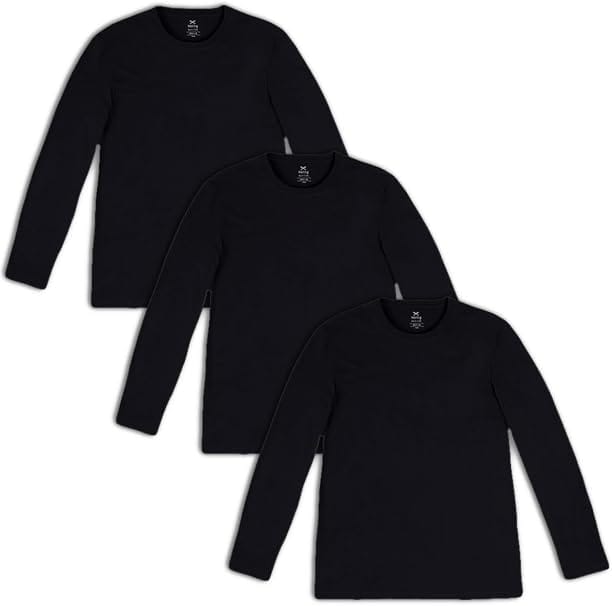 Hering kit com 3 camisetas masculinas manga longa World pretas