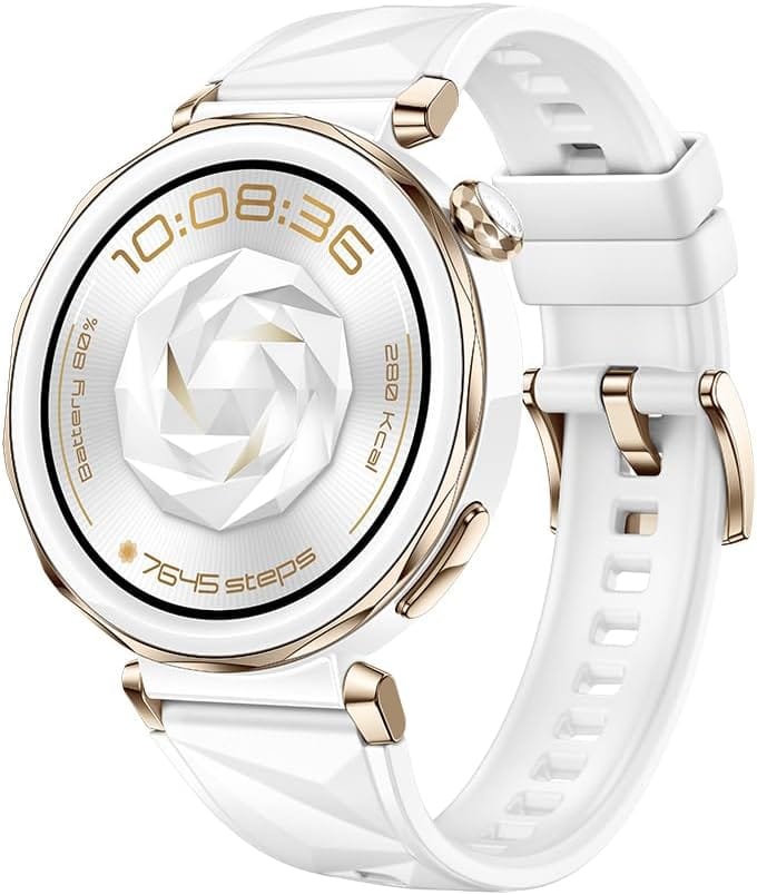 Smartwatch feminino HUAWEI WATCH GT 5 Pro 42 mm branco com tela AMOLED e vidro de safira