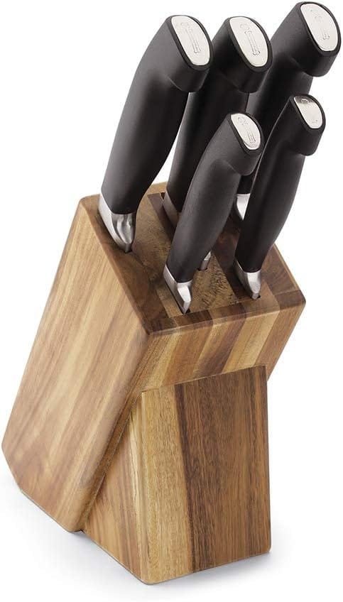 Mundial Elegance Kitchen Jogo de Facas com Cepo 5 Peças em aço inox