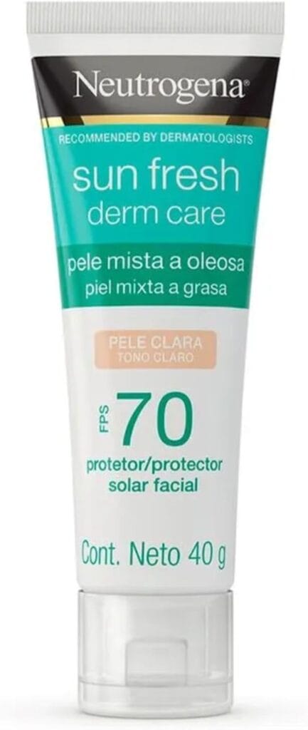 Neutrogena Sun Fresh Derm Care Pele Clara FPS 70 com toque seco para pele mista e oleosa