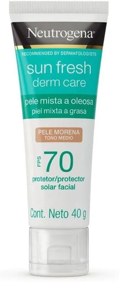 Neutrogena Sun Fresh Derm Care Pele Morena FPS 70 com toque seco para pele mista e oleosa