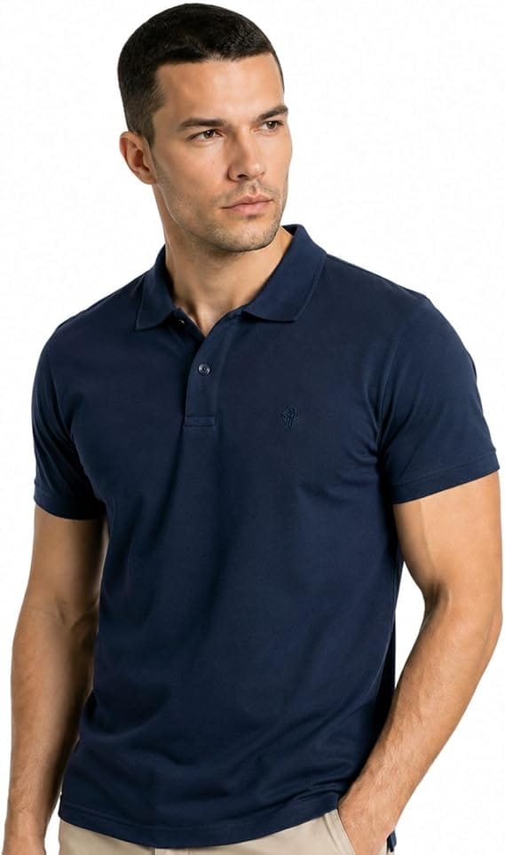 Melhor camisa polo masculina Polo Wear Piquet azul-marinho