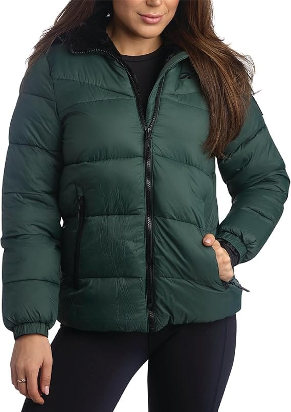 Reebok Jaqueta Feminina Sherpa Glacier Parka acolchoada para inverno rigoroso
