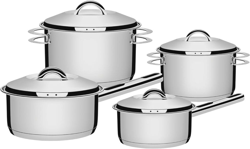 Jogo de panelas de inox Tramontina Solar com fundo triplo 4 peças