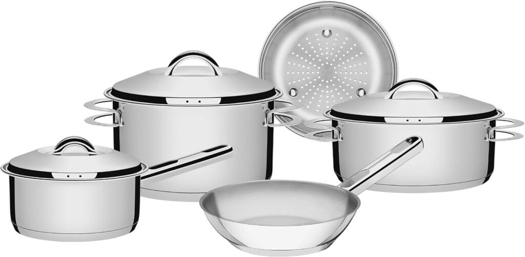 Jogo de panelas de inox Tramontina Solar com fundo triplo 5 peças