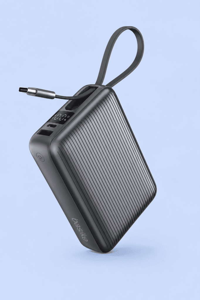 Basike C10 power bank 20.000 mAh 45W com cabo USB-C integrado