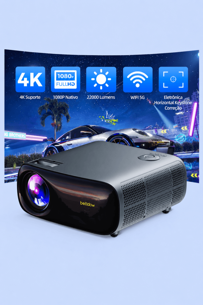 Bettdow AC1053 projetor Full HD 1080p 650 ANSI com Wi-Fi e Bluetooth
