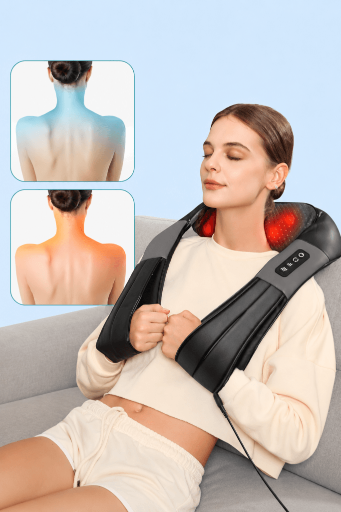 Nekteck LMS-801 almofada massageadora elétrica 3D Shiatsu com calor para pescoço e costas